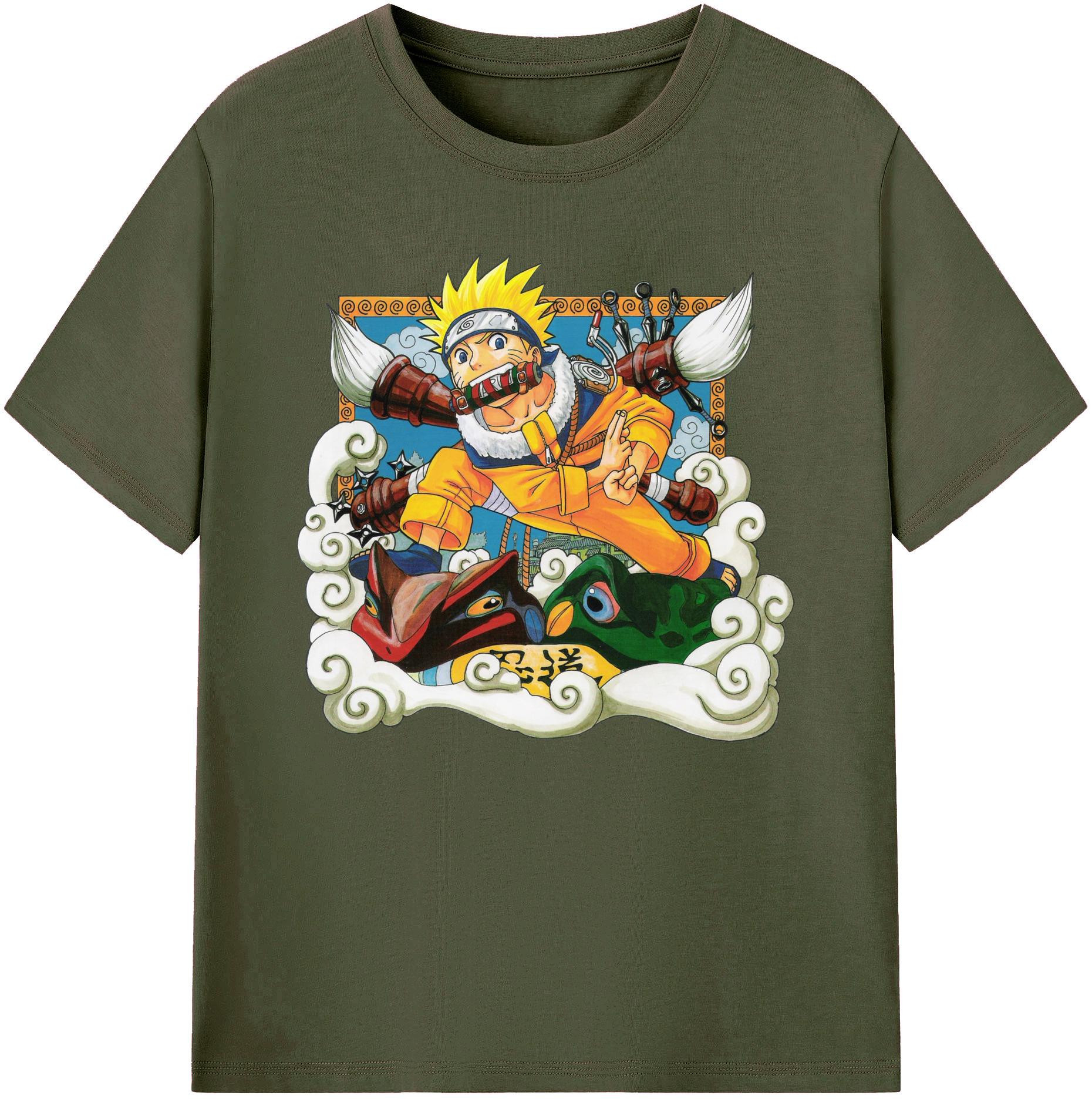 （画像用） NARUTO -ナルト- うずまき ナルト Uzumaki Naruto 綿100％ メンズ半袖Tシャツ｜肌触りやわらか＆通気性
